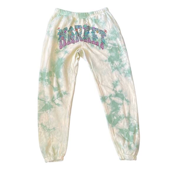 MARKET Arc Hawaiian Garden Tie Dye Green Sweatpants Size Large - Picture 1 of 8
